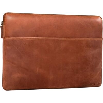 STILORD "Murphy" laptoptas 15,6 inch, leer, beschermhoes voor MacBook 16 inch en laptop 15 inch, vintage documentenorganizer, sleeve, organizer, kleur: andorra – bruin STILORD "Murphy" laptoptas 15,6 inch, leer, beschermhoes voor MacBook 16 inch en laptop 15 inch, vintage documentenorganizer, sleeve, organizer, kleur: andorra – bruin