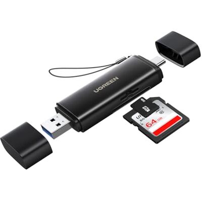 UGREEN SD-kaartlezer USB C en USB 3.0 2-in-1 SD-kaartlezer (SD 4.0) Aluminium 5 Gbps SD-kaartlezer compatibel met MacBook Air iPad Pro iPhone 17 Pro Max jachtcamera laptop UGREEN SD-kaartlezer USB C en USB 3.0 2-in-1 SD-kaartlezer (SD 4.0) Aluminium 5 Gbps SD-kaartlezer compatibel met MacBook Air iPad Pro iPhone 17 Pro Max jachtcamera laptop