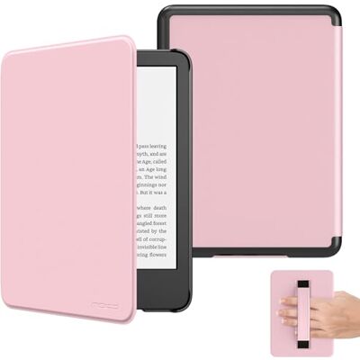 MoKo Hoesje voor 6" Kindle (11e generatie-versie 2024/2022), roze Ultralichte PU-hoes met automatische wake/slaapfunctie voor e-book 2024 MoKo Hoesje voor 6" Kindle (11e generatie-versie 2024/2022), roze Ultralichte PU-hoes met automatische wake/slaapfunctie voor e-book 2024