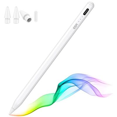 ESR Stylus voor iPad 2018-2026, stylus met kantelgevoeligheid, palm Stylus met handpalmondersteuning, compatibel met iPad 11 (A16)/10. Gen, Air 11"/13", Pro 11"/12,9"/13", Mini 6/5, Wit ESR Stylus voor iPad 2018-2026, stylus met kantelgevoeligheid, palm Stylus met handpalmondersteuning, compatibel met iPad 11 (A16)/10. Gen, Air 11"/13", Pro 11"/12,9"/13", Mini 6/5, Wit