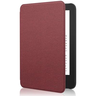 MoKo Case Fits 6 inch All-New Kindle (11e generatie-2024/2022 release), lichtgewicht beschermhoes met auto wake/slaap voor Kindle 2024/2022 11e generatie e-reader, denim wijnrood MoKo Case Fits 6 inch All-New Kindle (11e generatie-2024/2022 release), lichtgewicht beschermhoes met auto wake/slaap voor Kindle 2024/2022 11e generatie e-reader, denim wijnrood