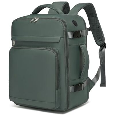 Kono Sac a Dos Cabine Avion 40x30x20 pour Ryanair, 24L avec Compartiment pour Ordinateur 15.6", Port USB, Étanche et Compartiment pour Objets Mouillés, Voyage et Affaires, Homme/Femme, Vert, Moyen Kono Sac a Dos Cabine Avion 40x30x20 pour Ryanair, 24L avec Compartiment pour Ordinateur 15.6", Port USB, Étanche et Compartiment pour Objets Mouillés, Voyage et Affaires, Homme/Femme, Vert, Moyen