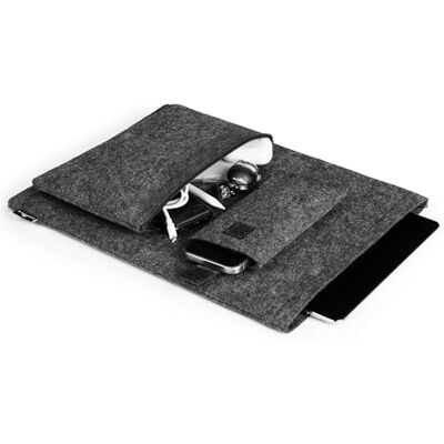 Durable MultiBag 507158 laptophoes van vilt voor 16,4 inch (16,4 inch), 60% gerecycled PET-vilt, met accessoires en telefoonvak, antraciet Durable MultiBag 507158 laptophoes van vilt voor 16,4 inch (16,4 inch), 60% gerecycled PET-vilt, met accessoires en telefoonvak, antraciet