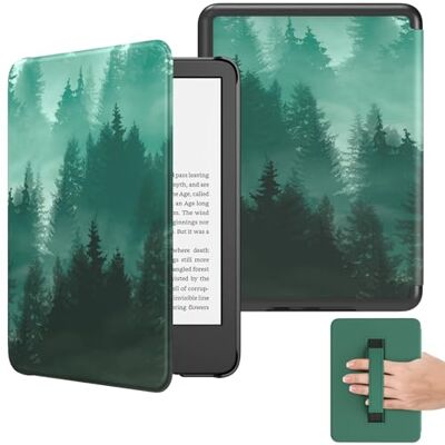 MoKo Hoesje voor 6 inch Kindle (11e generatie-2024/2022 release), groen bos Ultralichte PU-hoes met automatische wake/slaapfunctie voor e-book 2024 MoKo Hoesje voor 6 inch Kindle (11e generatie-2024/2022 release), groen bos Ultralichte PU-hoes met automatische wake/slaapfunctie voor e-book 2024