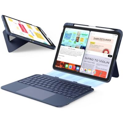 ESR Ultralichte hoes voor iPad 11 (A16) / 10e generatie met toetsenbord Afneembaar magnetisch toetsenbord, stabiele standaard, groot trackpad, QWERTZ, Flex-serie, blauw ESR Ultralichte hoes voor iPad 11 (A16) / 10e generatie met toetsenbord Afneembaar magnetisch toetsenbord, stabiele standaard, groot trackpad, QWERTZ, Flex-serie, blauw