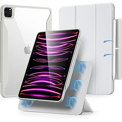 ESR Hybride hoes voor iPad Pro 12,9 inch (2022/2021), iPad Pro 12,9 inch met penhouder, afneembare magnetische hoes, Rebound 360-serie, wit ESR Hybride hoes voor iPad Pro 12,9 inch (2022/2021), iPad Pro 12,9 inch met penhouder, afneembare magnetische hoes, Rebound 360-serie, wit