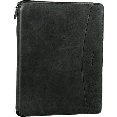 STILORD "Dexter" Documententas van leer 13,3 inch voor MacBook, organizer, conferenties, heren en dames, computertas, portfolio, kleur: vegetale conciata al vegetale marrone scuro, Antraciet, L STILORD "Dexter" Documententas van leer 13,3 inch voor MacBook, organizer, conferenties, heren en dames, computertas, portfolio, kleur: vegetale conciata al vegetale marrone scuro, Antraciet, L