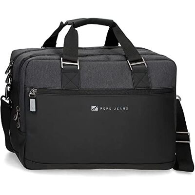 Pepe Jeans Jarvis handtas, zwart, 25 x 16 x 1 cm, polyester Pepe Jeans Jarvis handtas, zwart, 25 x 16 x 1 cm, polyester
