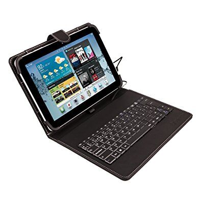 SILVERHT Silver HT Universele toetsenbordhoes voor tablets van 9 tot 10,4 inch. Spaans QWERTY-toetsenbord met micro-USB C-kabel. Inclusief letter Ñ. Zwart SILVERHT Silver HT Universele toetsenbordhoes voor tablets van 9 tot 10,4 inch. Spaans QWERTY-toetsenbord met micro-USB C-kabel. Inclusief letter Ñ. Zwart