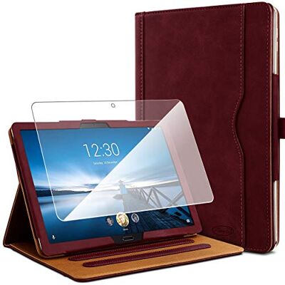 KARYLAX Set beschermhoes voor Lenovo Tab M10 HD 25,6 cm (10,1 inch), bordeauxrood + 1 displaybeschermfolie van gehard glas KARYLAX Set beschermhoes voor Lenovo Tab M10 HD 25,6 cm (10,1 inch), bordeauxrood + 1 displaybeschermfolie van gehard glas