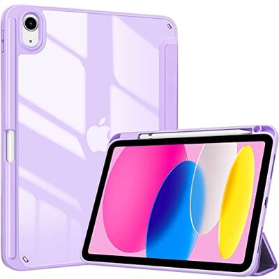 ProCase iPad 10e generatie 2022, 28 cm, hoes met penhouder, schokbestendige Smart Case Cover met transparante achterkant, compatibel met iPad 10e generatie, paars ProCase iPad 10e generatie 2022, 28 cm, hoes met penhouder, schokbestendige Smart Case Cover met transparante achterkant, compatibel met iPad 10e generatie, paars