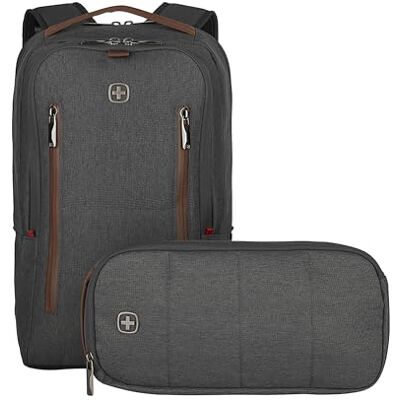 Wenger CityUpgrade Laptoprugzak 16 inch met schoudertas, tablet met touchscreen, 12 inch, 15 l, dames en heren, zaken, effen, school, reizen, grijs, 606489 Wenger CityUpgrade Laptoprugzak 16 inch met schoudertas, tablet met touchscreen, 12 inch, 15 l, dames en heren, zaken, effen, school, reizen, grijs, 606489