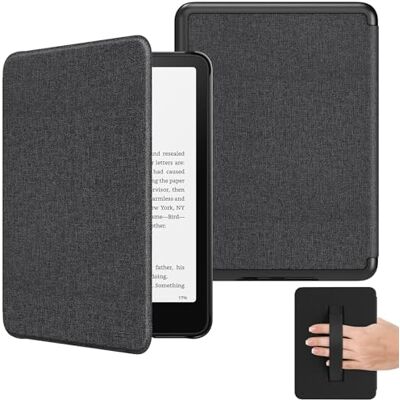 MoKo Case for All-New 7 inch Kindle Paperwhite (12e generatie 2024) en Kindle Colorsoft Signature Edition 2024, lichtgewicht shell cover met handband, auto wake/slaap voor Kindle Paperwhite 2024, Denim Black MoKo Case for All-New 7 inch Kindle Paperwhite (12e generatie 2024) en Kindle Colorsoft Signature Edition 2024, lichtgewicht shell cover met handband, auto wake/slaap voor Kindle Paperwhite 2024, Denim Black