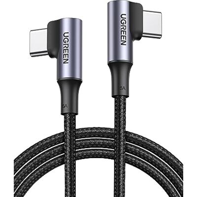 UGREEN 100W Oplaadkabel USB C naar USB C Haakse Stekker USB C naar USB C Kabel 90 Graden Stroomvoorziening 5A/20V Compatibel met MacBook Pro M1 MacBook Air 2020 Surface Pro 7 XPS 15 iPad Pro 2022 etc.(3M) UGREEN 100W Oplaadkabel USB C naar USB C Haakse Stekker USB C naar USB C Kabel 90 Graden Stroomvoorziening 5A/20V Compatibel met MacBook Pro M1 MacBook Air 2020 Surface Pro 7 XPS 15 iPad Pro 2022 etc.(3M)