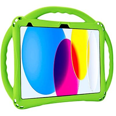TopEsct Kinderhoes voor iPad (A16) 11e generatie 11 inch 2025, iPad 10e generatie 11 inch 2022, ingebouwde standaard, schokbestendige siliconen hoes geleverd met riem (groen) TopEsct Kinderhoes voor iPad (A16) 11e generatie 11 inch 2025, iPad 10e generatie 11 inch 2022, ingebouwde standaard, schokbestendige siliconen hoes geleverd met riem (groen)