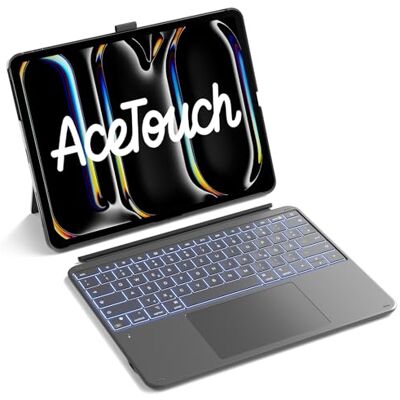 Inateck Toetsenbordhoes voor iPad Pro 13, groot 6 inch precisie-touchpad Compatibel met iPad Pro 13 inch M5/M4, verticaal/horizontaal, 7 kleuren verlichting, verborgen penvak, AceTouch, grijs Inateck Toetsenbordhoes voor iPad Pro 13, groot 6 inch precisie-touchpad Compatibel met iPad Pro 13 inch M5/M4, verticaal/horizontaal, 7 kleuren verlichting, verborgen penvak, AceTouch, grijs