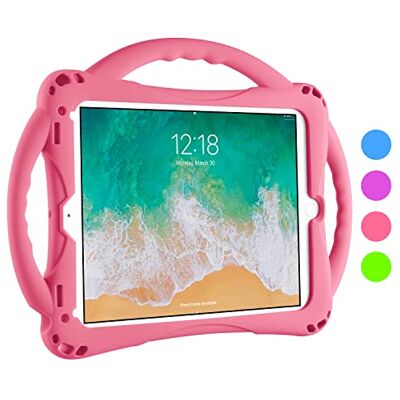 TopEsct Kinderbeschermhoes voor iPad 9,7 inch, schokbestendig, compatibel met 6, 5, Air 2, Air 1, Pro 1, maximale bescherming, zeer robuust, van siliconen (roze) TopEsct Kinderbeschermhoes voor iPad 9,7 inch, schokbestendig, compatibel met 6, 5, Air 2, Air 1, Pro 1, maximale bescherming, zeer robuust, van siliconen (roze)