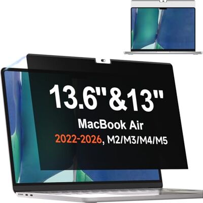 Mamol Magnetisch privacyfilter voor MacBook Air 13,6 inch (2022-2026, M2, M3, M4, M5) Model: A3449 A3240), Mac-privacyschermfilter, afneembaar, anti-spionage-scherm voor Macbook Mamol Magnetisch privacyfilter voor MacBook Air 13,6 inch (2022-2026, M2, M3, M4, M5) Model: A3449 A3240), Mac-privacyschermfilter, afneembaar, anti-spionage-scherm voor Macbook