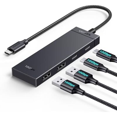 UGREEN 10 Gbps hub USB C 3.2 Gen2 naar 4 datapoorten 2A2C Multiport USB Kabel 30 cm, compatibel met MacBook iPad Pro Air Mac Mini M4 Surface iPhone 17 Pro Max Air Galaxy S25 S24 Tab S11 Ultra UGREEN 10 Gbps hub USB C 3.2 Gen2 naar 4 datapoorten 2A2C Multiport USB Kabel 30 cm, compatibel met MacBook iPad Pro Air Mac Mini M4 Surface iPhone 17 Pro Max Air Galaxy S25 S24 Tab S11 Ultra
