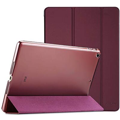 ProCase Hoes voor iPad 9,7-inch Case, iPad 6e 2018 / iPad 5e 2017 Shockproof Hoesje Beschermhoes Smart Folio Cover Case met Translucent Back -Wijn ProCase Hoes voor iPad 9,7-inch Case, iPad 6e 2018 / iPad 5e 2017 Shockproof Hoesje Beschermhoes Smart Folio Cover Case met Translucent Back -Wijn