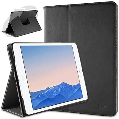 doupi Beschermhoes voor iPad Mini 1 2 3, Deluxe, 360 graden draaibaar, kunstleer, zwart doupi Beschermhoes voor iPad Mini 1 2 3, Deluxe, 360 graden draaibaar, kunstleer, zwart