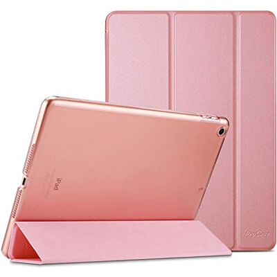 ProCase Hoes voor iPad 9,7-inch Case, iPad 6e 2018 / iPad 5e 2017 Shockproof Hoesje Beschermhoes Smart Folio Cover Case met Translucent Back -Roze ProCase Hoes voor iPad 9,7-inch Case, iPad 6e 2018 / iPad 5e 2017 Shockproof Hoesje Beschermhoes Smart Folio Cover Case met Translucent Back -Roze