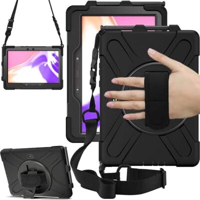 TECHGEAR X-Case voor Samsung Galaxy Tab Active Pro 10.1 (SM-T540 / SM-T545), harde beschermhoes met 360 draaibare standaard, polsband en schouderriem zwart TECHGEAR X-Case voor Samsung Galaxy Tab Active Pro 10.1 (SM-T540 / SM-T545), harde beschermhoes met 360 draaibare standaard, polsband en schouderriem zwart
