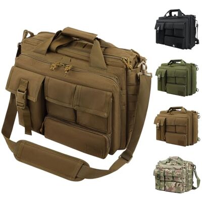 GES 39 cm laptoptas, multifunctionele heren outdoor tactische nylon schouder laptop messenger tas, aktetas handtassen voor camera/tablet/notebook (bruin) GES 39 cm laptoptas, multifunctionele heren outdoor tactische nylon schouder laptop messenger tas, aktetas handtassen voor camera/tablet/notebook (bruin)