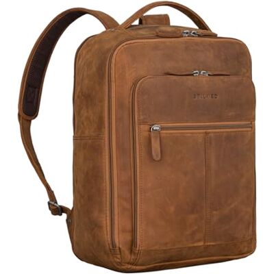 STILORD Gordon" Leren rugzak voor heren en dames, voor laptop van 17 inch, veelzijdig inzetbaar voor business en messenger, kleur: maraska bruin, Tan Bruin Donkerbruin, L, Dagrugzak STILORD Gordon" Leren rugzak voor heren en dames, voor laptop van 17 inch, veelzijdig inzetbaar voor business en messenger, kleur: maraska bruin, Tan Bruin Donkerbruin, L, Dagrugzak