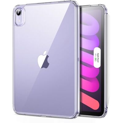 ESR Hybride transparante beschermhoes compatibel met iPad Mini 6e generatie, dun en licht, harde achterkant en zachte rand, vergeelt niet, ondersteunt potlood 2, transparant ESR Hybride transparante beschermhoes compatibel met iPad Mini 6e generatie, dun en licht, harde achterkant en zachte rand, vergeelt niet, ondersteunt potlood 2, transparant