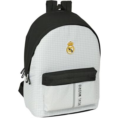 safta Real Madrid 1e Team 24/25 15,6 inch laptoprugzak en USB, ideaal voor jongeren van verschillende leeftijden, gerecyclede stof, comfortabel en veelzijdig, 31 x 18 x 44 cm, wit/grijs,, Wit/Grijs, safta Real Madrid 1e Team 24/25 15,6 inch laptoprugzak en USB, ideaal voor jongeren van verschillende leeftijden, gerecyclede stof, comfortabel en veelzijdig, 31 x 18 x 44 cm, wit/grijs,, Wit/Grijs,
