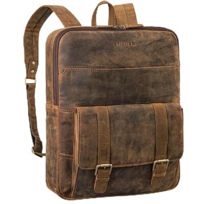 STILORD Edwin Vintage rugzak voor heren, werk, van echt leer, laptop, 15,6-16 inch, met vele vakken, als werkrugzak, elegant, voor op reis, kleur: cognacbruin, Colorado bruin, L, Dagrugzak STILORD Edwin Vintage rugzak voor heren, werk, van echt leer, laptop, 15,6-16 inch, met vele vakken, als werkrugzak, elegant, voor op reis, kleur: cognacbruin, Colorado bruin, L, Dagrugzak