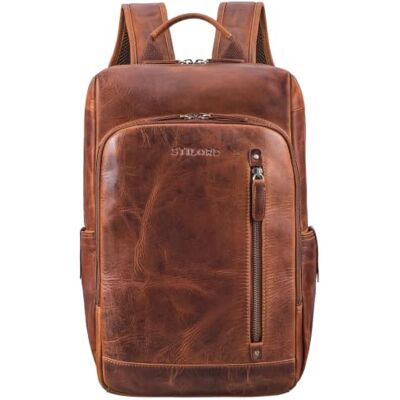 STILORD "Johnson" zakelijke rugzak voor heren, leer, vintage rugzak voor MacBook 13,3 inch, laptoptas, echt leer, kleur: middenbruin, sesto cognac, L, Dagrugzak STILORD "Johnson" zakelijke rugzak voor heren, leer, vintage rugzak voor MacBook 13,3 inch, laptoptas, echt leer, kleur: middenbruin, sesto cognac, L, Dagrugzak