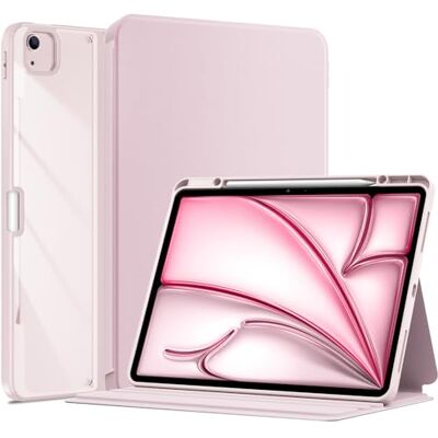 ProCase Beschermhoes voor iPad Air 13 inch (2025/2024) M3/M2 en iPad Pro 12,9 inch 6e/5e/4e/3e 2022/2021/2020/2018; transparante schokbestendige beschermhoes met potloodhouder, roze ProCase Beschermhoes voor iPad Air 13 inch (2025/2024) M3/M2 en iPad Pro 12,9 inch 6e/5e/4e/3e 2022/2021/2020/2018; transparante schokbestendige beschermhoes met potloodhouder, roze