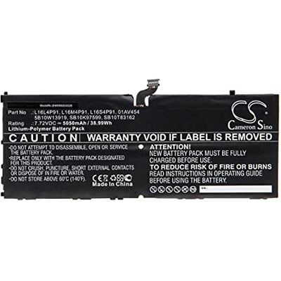 vhbw Vervangende batterij voor Lenovo 01AV454, 5B10W13919, L16L4P91, L16M4P91, L16S4P91, voor tablet Pad (5050mAh, 7,72V, Li-polymeer) vhbw Vervangende batterij voor Lenovo 01AV454, 5B10W13919, L16L4P91, L16M4P91, L16S4P91, voor tablet Pad (5050mAh, 7,72V, Li-polymeer)