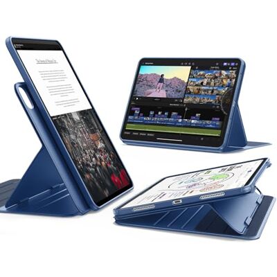 ESR Draaibare hoes voor iPad Pro 13 inch M5/M4 (2025/2024), draaibare hoes met afneembare magnetische afdekking, verstelbare standaard in portret-/landschapsmodus, 9 staande hoeken, Shift-serie, blauw ESR Draaibare hoes voor iPad Pro 13 inch M5/M4 (2025/2024), draaibare hoes met afneembare magnetische afdekking, verstelbare standaard in portret-/landschapsmodus, 9 staande hoeken, Shift-serie, blauw