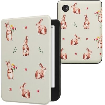 kwmobile Hoes compatibel met Kobo Clara BW/Colour Case Magnetische Flip Case Tablet eReader PU Leer Wit-Bruin-Groen Grijs kwmobile Hoes compatibel met Kobo Clara BW/Colour Case Magnetische Flip Case Tablet eReader PU Leer Wit-Bruin-Groen Grijs