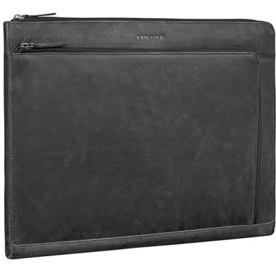 STILORD Stefano Elegante aktetas van echt leer met laptopvak van 14 tot 15 inch voor dames en heren, Antraciet, koffer STILORD Stefano Elegante aktetas van echt leer met laptopvak van 14 tot 15 inch voor dames en heren, Antraciet, koffer