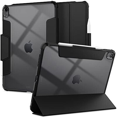 Spigen Ultra Hybrid Pro beschermhoes compatibel met iPad Air 11 inch M4 Transparante hoes met penhouder, tri fold-standfunctie, automatische slaap- en wekfunctie voor M4-M2 (2026-2020), zwart Spigen Ultra Hybrid Pro beschermhoes compatibel met iPad Air 11 inch M4 Transparante hoes met penhouder, tri fold-standfunctie, automatische slaap- en wekfunctie voor M4-M2 (2026-2020), zwart