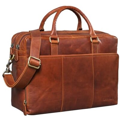 STILORD Zakelijke schoudertas "Isaac" vintage lederen aktetas 13,3 inch laptoptas grote zakelijke werktas elegante lederen kantoortas voor mannen vrouwen, Maraska Bruin, koffer STILORD Zakelijke schoudertas "Isaac" vintage lederen aktetas 13,3 inch laptoptas grote zakelijke werktas elegante lederen kantoortas voor mannen vrouwen, Maraska Bruin, koffer