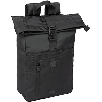 safta Real Madrid Premium laptoprugzak met klep voor 15,6 inch laptop, ideaal voor verschillende leeftijden, comfortabel en veelzijdig, kwaliteit en duurzaamheid, 28 x 13 x 42 cm, zwart, zwart, zwart., safta Real Madrid Premium laptoprugzak met klep voor 15,6 inch laptop, ideaal voor verschillende leeftijden, comfortabel en veelzijdig, kwaliteit en duurzaamheid, 28 x 13 x 42 cm, zwart, zwart, zwart.,