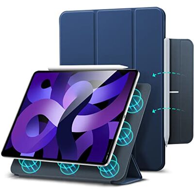 ESR Magnetische hoes voor iPad Air 10.9 2020 (4e generatie), Praktische magnetische bevestiging, Trifold Smart Case, rebound-serie, blauw ESR Magnetische hoes voor iPad Air 10.9 2020 (4e generatie), Praktische magnetische bevestiging, Trifold Smart Case, rebound-serie, blauw