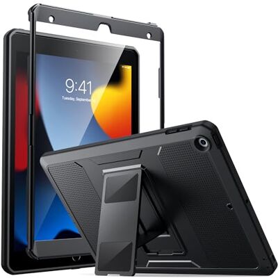 MoKo Beschermhoes compatibel met nieuwe iPad 9e generatie 10,2 2021/iPad 8e generatie 10,2 2020/iPad 7e generatie 2019, robuuste beschermhoes, compatibel met iPad 10,2 inch tablet zwart Heavy Duty, Shockproof Full Body Protective Cover with Built-in Scr MoKo Beschermhoes compatibel met nieuwe iPad 9e generatie 10,2 2021/iPad 8e generatie 10,2 2020/iPad 7e generatie 2019, robuuste beschermhoes, compatibel met iPad 10,2 inch tablet zwart Heavy Duty, Shockproof Full Body Protective Cover with Built-in Scr