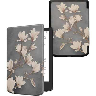 kwmobile Beschermhoes compatibel met Pocketbook Verse/Pro/Color/Vivlio Light/Light HD, beschermhoes met magneetsluiting, kunstleer, taupe-wit-blauw-grijs kwmobile Beschermhoes compatibel met Pocketbook Verse/Pro/Color/Vivlio Light/Light HD, beschermhoes met magneetsluiting, kunstleer, taupe-wit-blauw-grijs