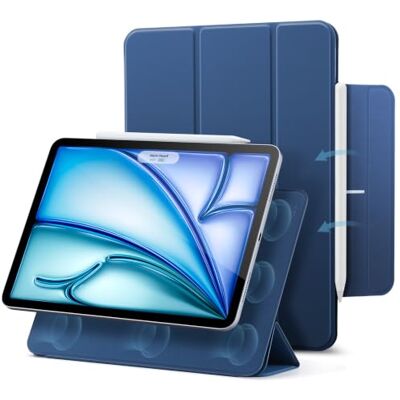 ESR Magnetische hoes voor iPad Air 10.9 2020 (4e generatie), Praktische magnetische bevestiging, Trifold Smart Case, rebound-serie, blauw ESR Magnetische hoes voor iPad Air 10.9 2020 (4e generatie), Praktische magnetische bevestiging, Trifold Smart Case, rebound-serie, blauw