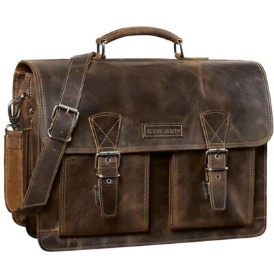 STILORD "Jeffrey" Schooltas van echt leer, grote lerarentas, aktetas, heren en dames, laptoptas 15,6 inch, schoudertas met trolley-bevestiging, kleur: seppia bruin, Missouri Bruin, L, Handdoek STILORD "Jeffrey" Schooltas van echt leer, grote lerarentas, aktetas, heren en dames, laptoptas 15,6 inch, schoudertas met trolley-bevestiging, kleur: seppia bruin, Missouri Bruin, L, Handdoek
