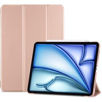 ProCase Hoes voor 10,9-inch iPad Air 5e 2022 / iPad Air 4e 2020 Case, Tri-fold Slim Beschermhoes Hoesje Smart Folio Cover met Translucent Matte Back –Rosegoud ProCase Hoes voor 10,9-inch iPad Air 5e 2022 / iPad Air 4e 2020 Case, Tri-fold Slim Beschermhoes Hoesje Smart Folio Cover met Translucent Matte Back –Rosegoud