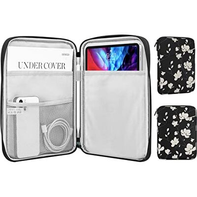 MoKo 9-11 Inch Tablet Sleeve Case, Fits iPad air 5 10.9" 2022, iPad Pro 11 M2 2022-2018, iPad 10th 10.9 2022, iPad Air 4 10.9, Tab S8/A7, Protective Bag Carrying Case with Pocket, Black&White Magnolia MoKo 9-11 Inch Tablet Sleeve Case, Fits iPad air 5 10.9" 2022, iPad Pro 11 M2 2022-2018, iPad 10th 10.9 2022, iPad Air 4 10.9, Tab S8/A7, Protective Bag Carrying Case with Pocket, Black&White Magnolia