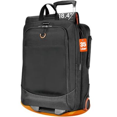 Everki Wheeled 420 trolley voor 18,4 inch laptop, handbagage met wielen, afneembare hoes, georganiseerde reistas voor business en gaming, zwart Everki Wheeled 420 trolley voor 18,4 inch laptop, handbagage met wielen, afneembare hoes, georganiseerde reistas voor business en gaming, zwart