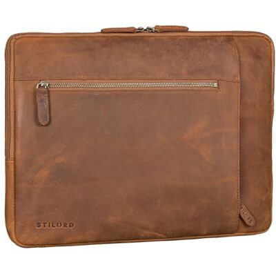 STILORD Jupiter 15-17 inch laptop beschermhoes echt leer voor laptop en MacBook vintage stijl dun donkerbruin STILORD Jupiter 15-17 inch laptop beschermhoes echt leer voor laptop en MacBook vintage stijl dun donkerbruin